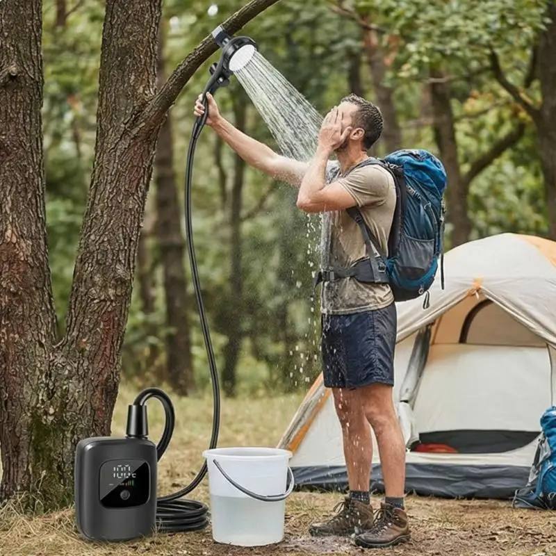 

31BE Easy Travel Shower With sea Holder For Extended quests