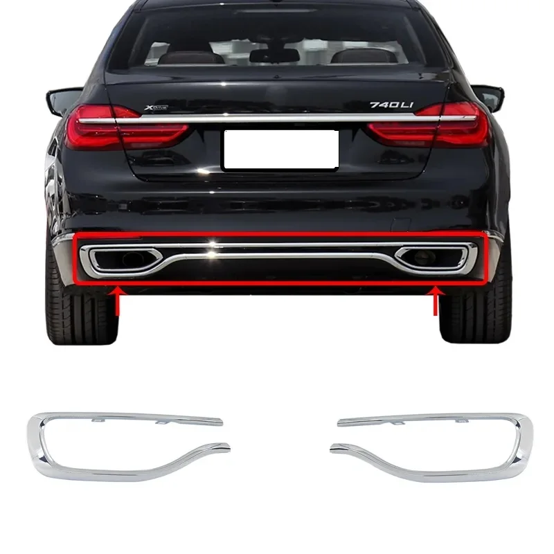 

Rear bumper bright strip exhaust port trim strip For BMW 7 Series 730Li 740 750 2016 2017 2018 2019