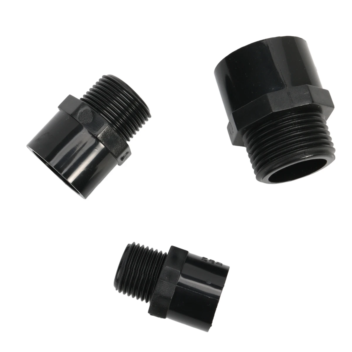 1/2 3/4 1 Zoll Außengewinde Schwarzer PVC-Adapter 20/25/32mm Wasserrohrverbinder Aquarium-Rohrverbindungen Gartenbewässerungsarmaturen