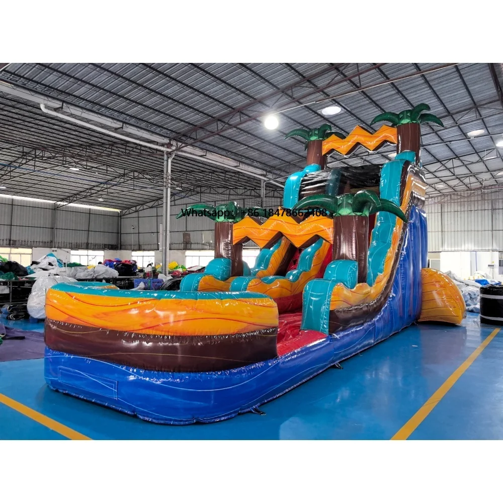 

Wholesale Price PVC Giant Inflatable Water Dry Slide Pool Double Waterslide for Adults Customized Commercial Quality