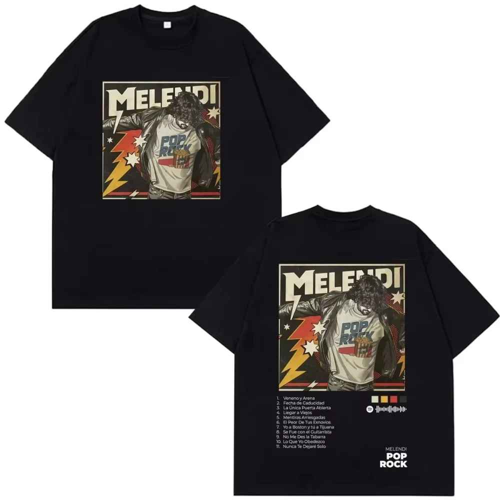 Rapper Melendi Pop Rock Album Tour 2026 Print T-Shirt, Men Women Fashion Tee, Pop Rock Fan Casual Hot Selling Short Sleeve Top