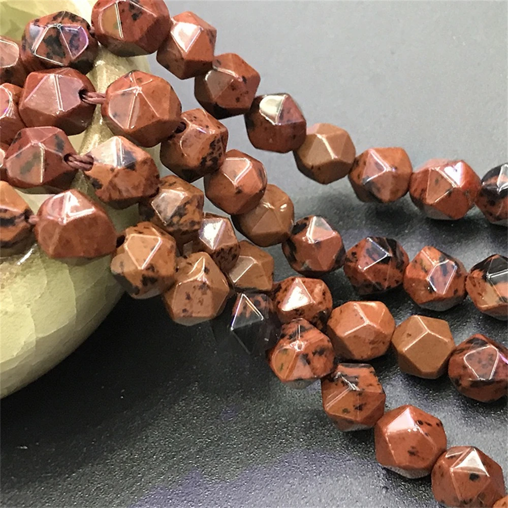 

6-10mm Natural Faced Red Flower Stone Jades Beads for Fine Jewelry Making DIY Necklace Bracelet Bloodstone Raw Material Material