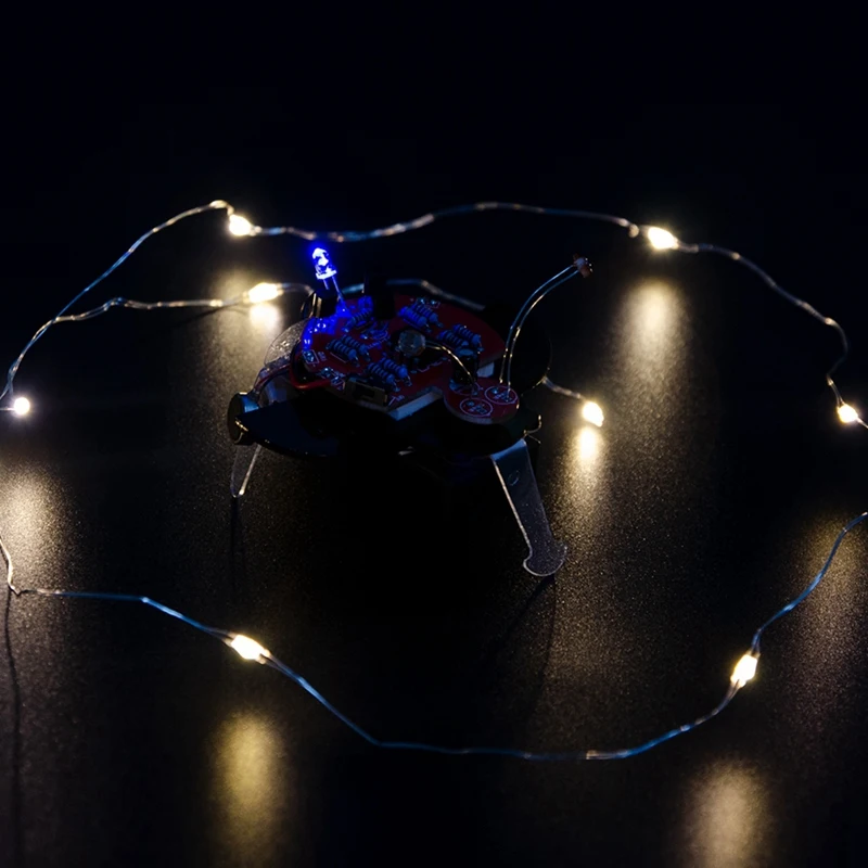 Firefly Photosensitive Robot Electronic Learning DIY Kit Mini Robot Foot Vibration Phototaxis Tail Breathing Light