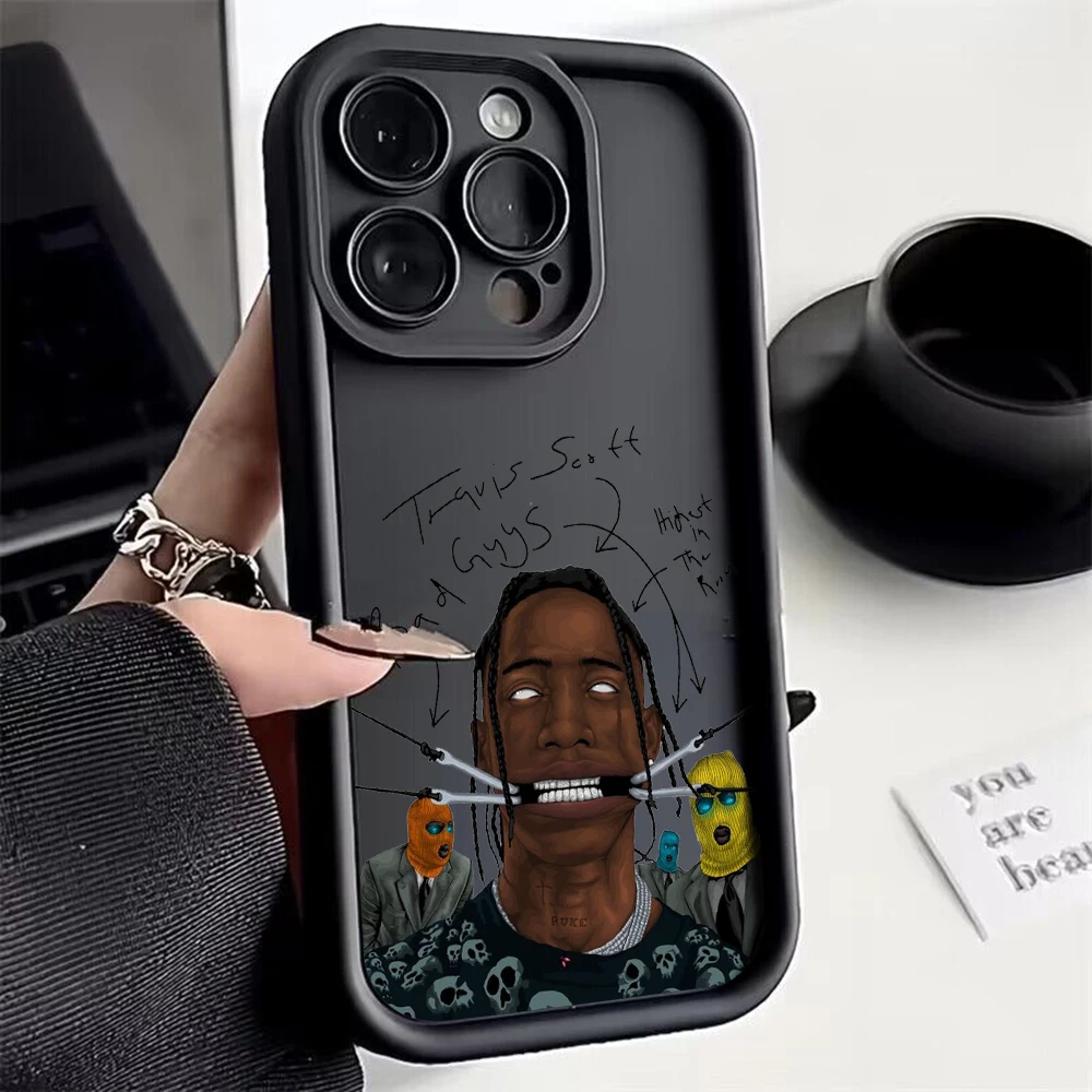 Luksusowe etui na telefon Travis Scott Cactus Jack do iPhone\'a 15 14 13 12 11 Pro Max XR XS 7 8 Plus Miękka tylna obudowa TPU z paskiem na rękę