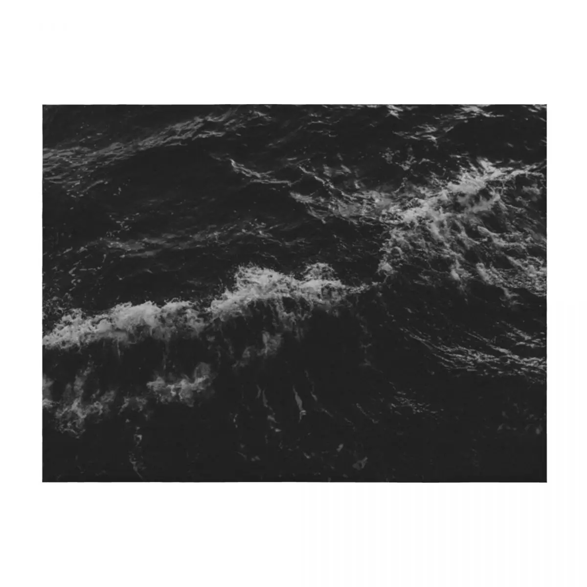 

Dark Ocean in Black and White Throw Blanket Vintage Hair Beautifuls cosplay anime Blankets