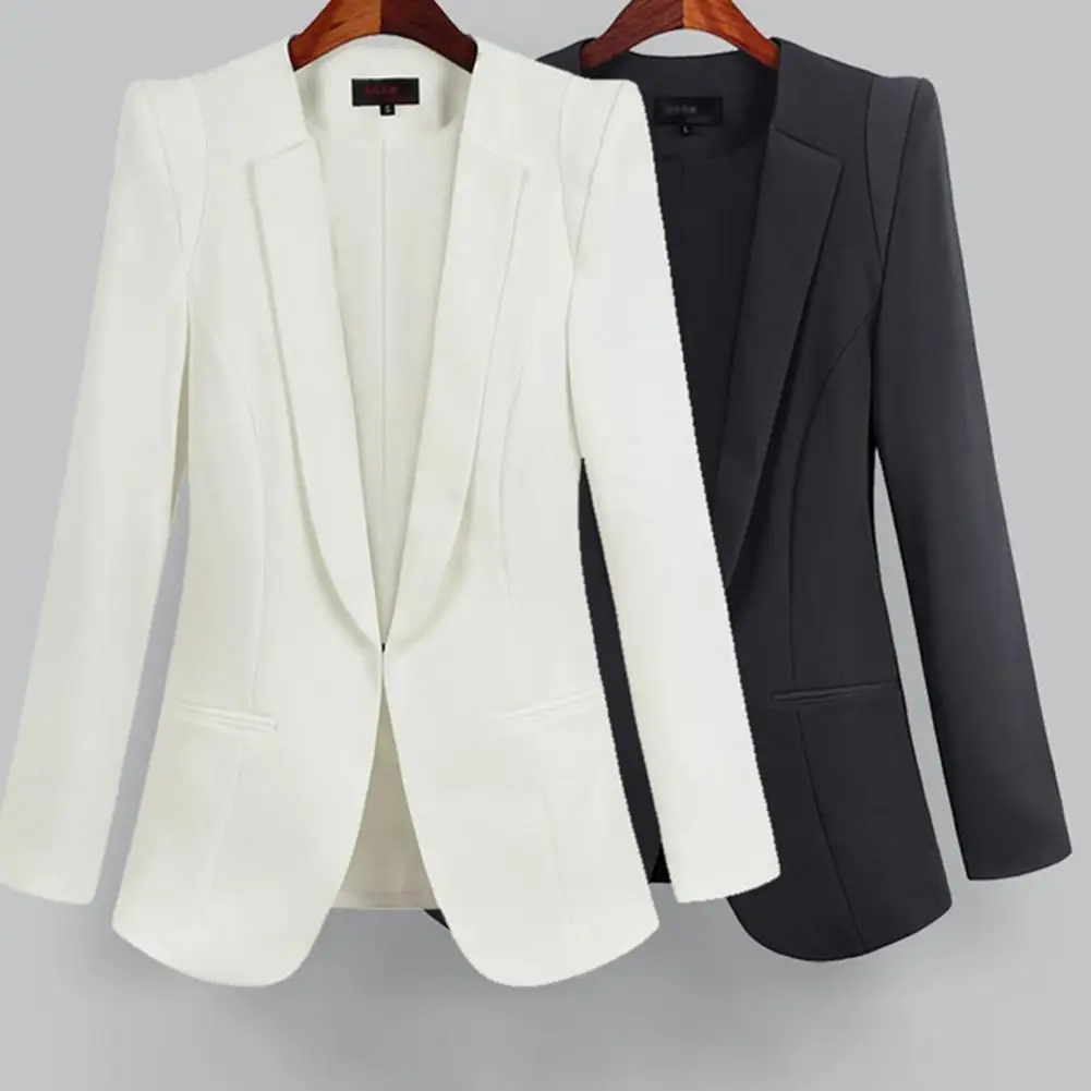 

Business Office Ladies Blazer Women Blazer Notched Neck Long Sleeves Spring And Autumn Female Slim Cardigan Blazer Jacket