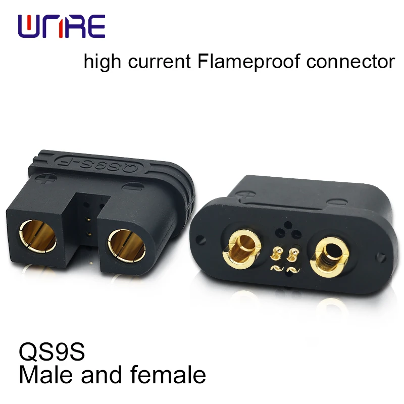 

QS9S High current Flameproof Connector Gold-Plated Brass UL94-V0 for Solid-State Batteries/EV Hyperchargers/Industrial Robots