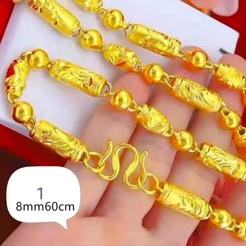 

ANGLANG 30g 14k Gold Real Gold Necklaces Shiny Choker Snake Chain Exquisite Necklace Gift for Men Women Fine Jewelry Never Fade