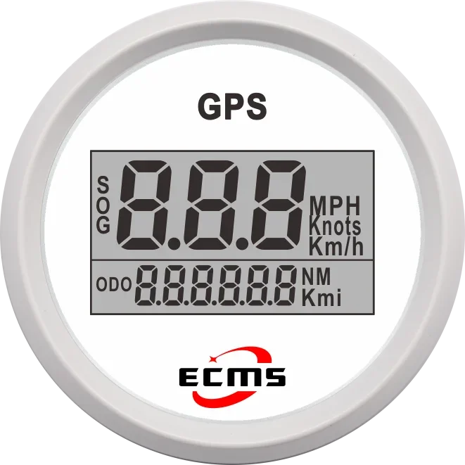 Marine Boat Auto GPS Digital Speedometer Odometer Gauge MPH KMH Knots 52mm 316L