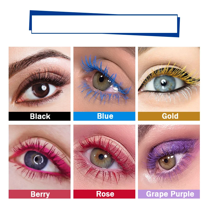 9-color mascara, long, curly, waterproof, thick, European and American mascara