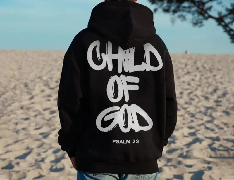 

2025 Autumn and Winter 100% Cotton Child of God Print Hoodie High-end Luxury Is for Both Men and Women Top Y2k