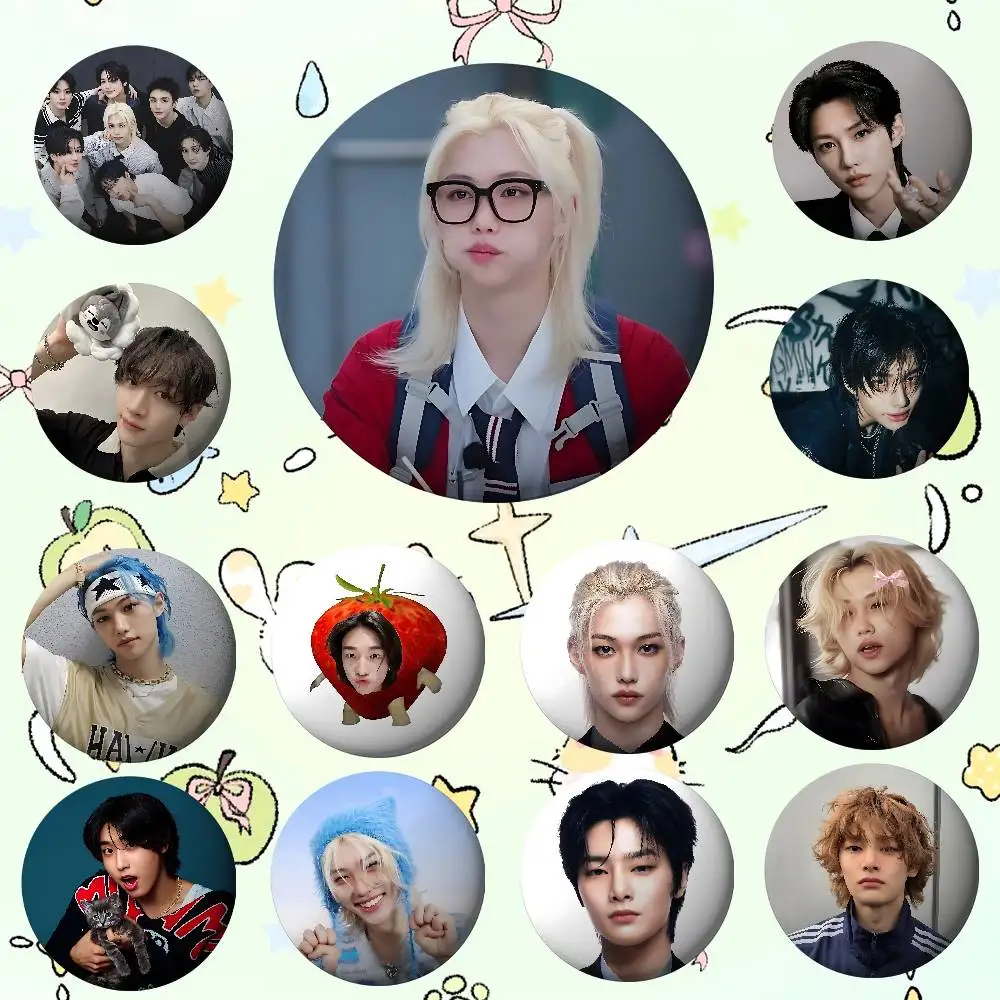 Band S-Skz F-Felix Badges Tinplate Soft Button Pin Brooch Metal Badge Custom Jewelry Accessories Hat Bag Lapel