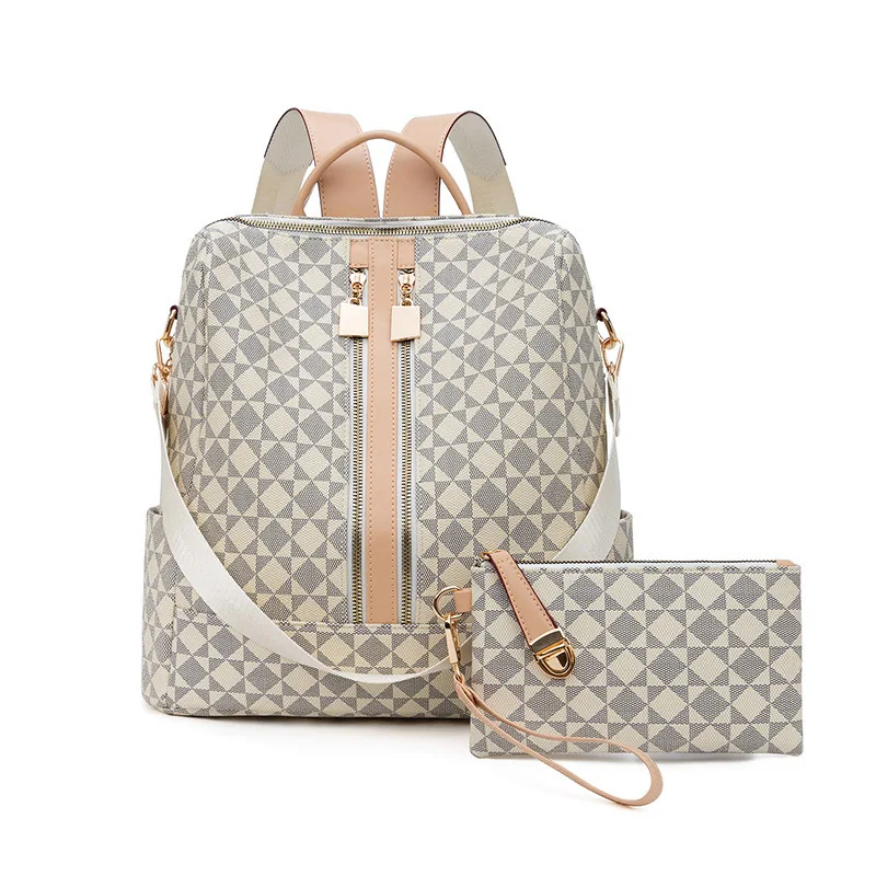 

Printed Backpack, Simple Two-Piece Bag, Large-Capacity Casual Bag, Versatile Travel Bag, Multi-Functional Water-Resistant Bag with Multiple Carrying Options