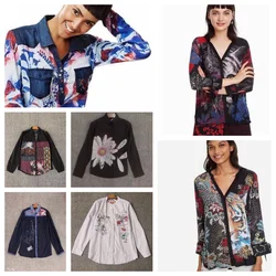 2024spain trfa Women's fashion trend Foreign trade sales Fashion trend style Printed embroidery shirts & blouses