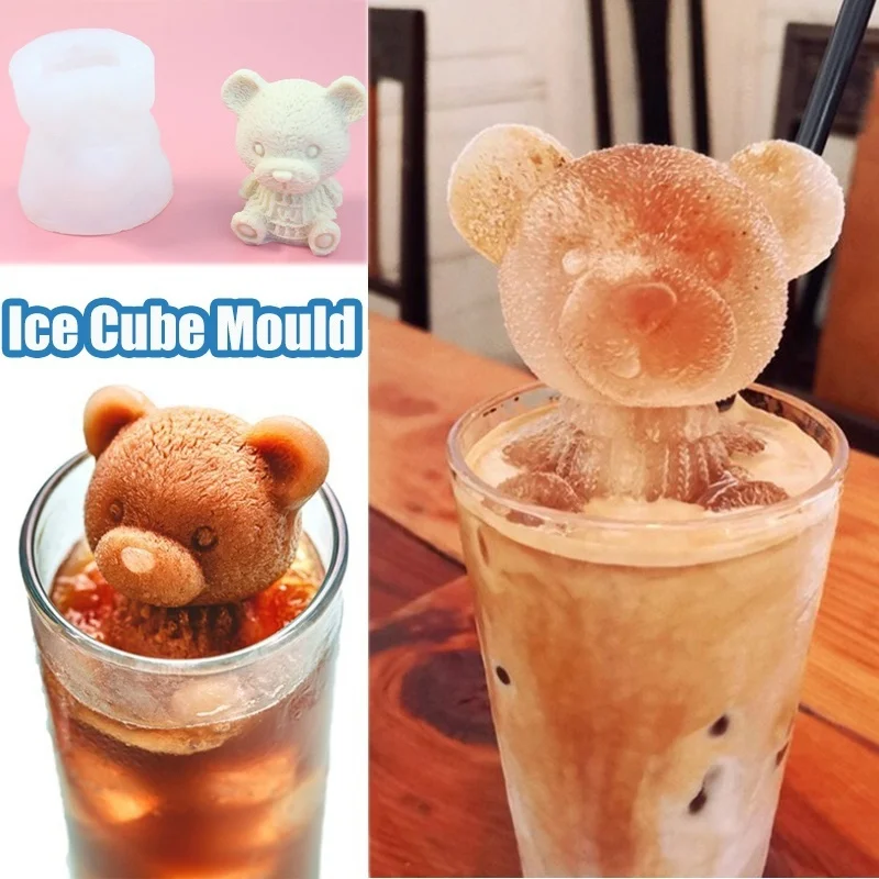 Little Bear Ice Mold Food Grade Silicone Ice Box Household Cartoon Model Coffee Ice Film Bear Ice Cream Mold