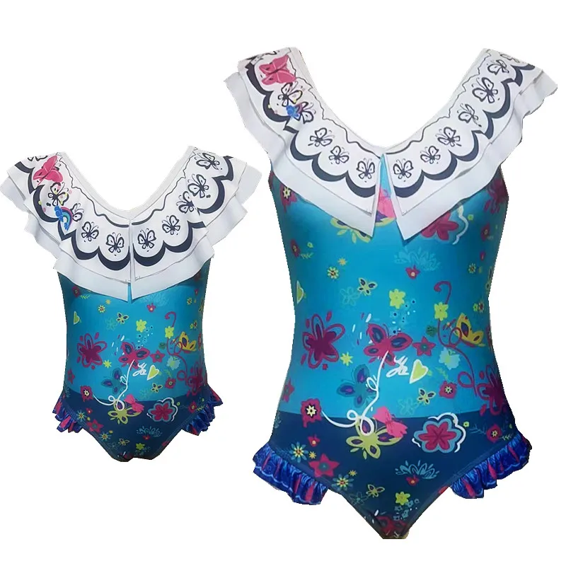 Sisters Matching Swimwear Isabella Mirabel Girls Encanto Madrigal Cosplay Swimsuit Costume Girl And Mom Princess Costume