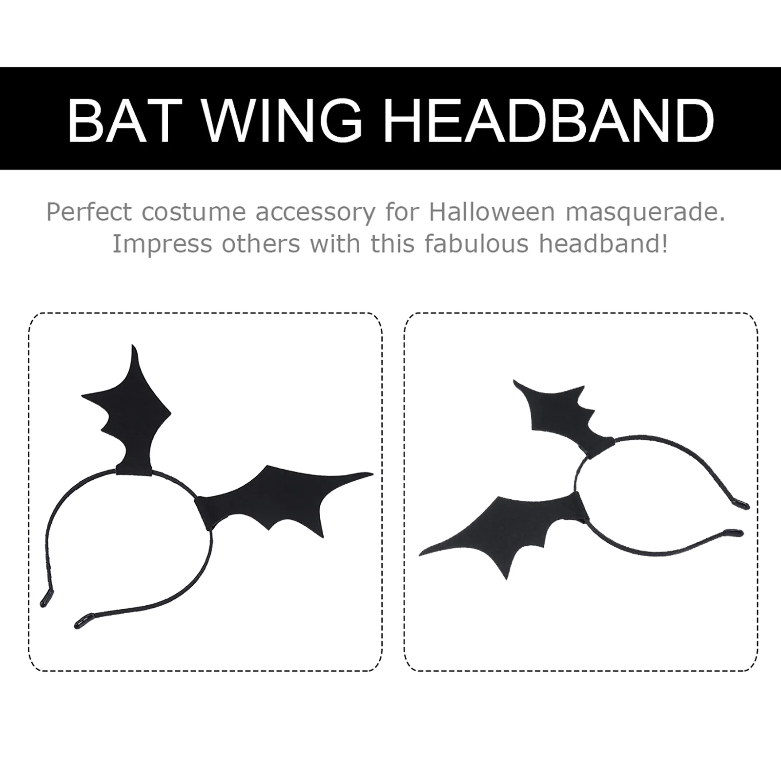 3 Pcs European and American Bat Wings Headband Child Halloween Costumes Headbands Felt