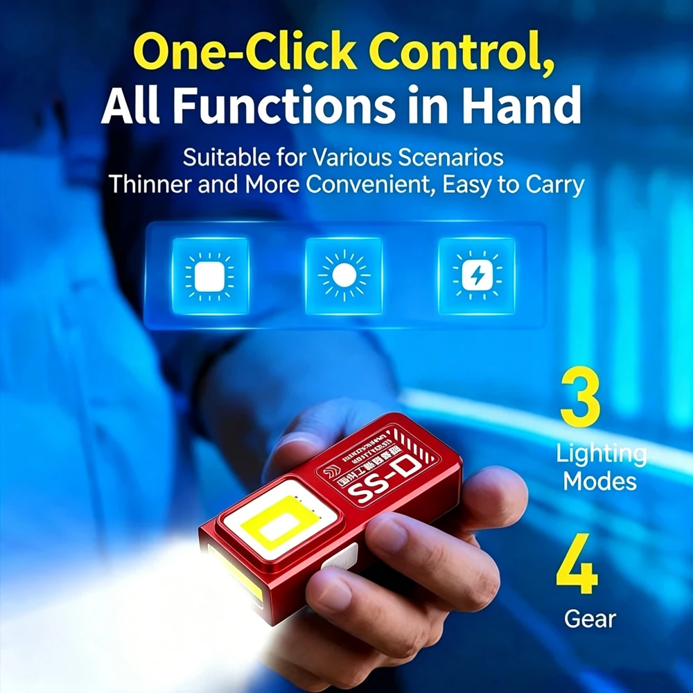 Mini COB LED Portable Flashlight USB Rechargeable Powerful Work Light with Clip Magnet Waterproof Camping Walking Pocket Lamp image 2