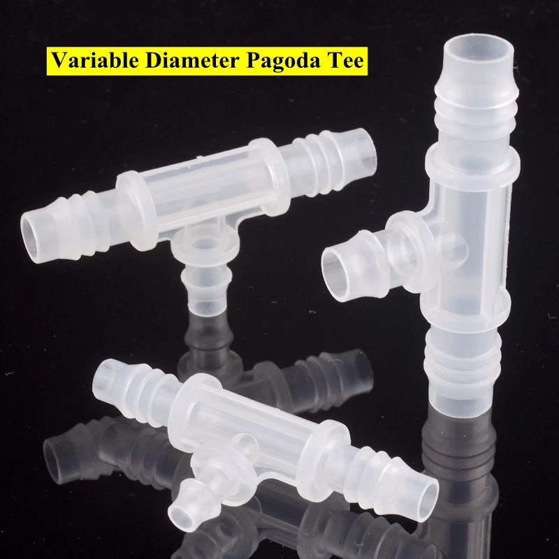 

Plastic PP Reducing Tee With Inverted Hook And Variable Diameter Pagoda Joint Aquarium Hose Big Small Head Three-Way Connector