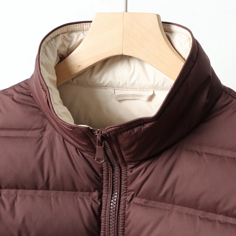 Woman Winter Fashion Stand Collar Jacket Ultra Light Down Seamless Coat Windbreaker Outwear Upper