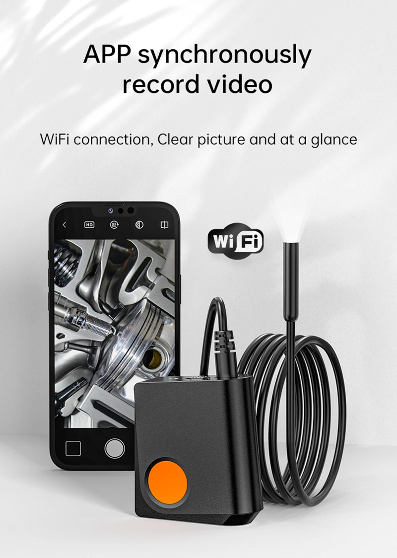 2MP 1080P Dual Lens WIFI Endoscope CMOS Borescope Inspection Otoscope Camera Digital Microscope