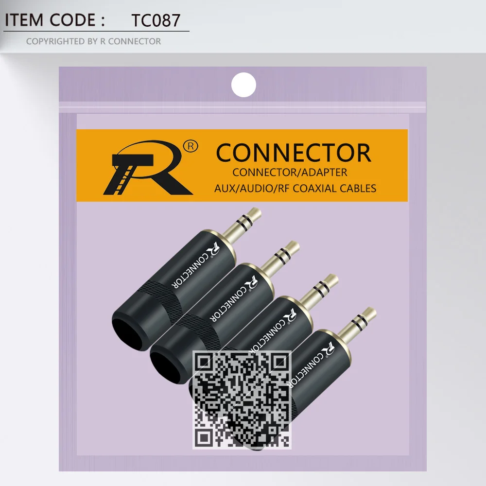 2PCS 3.5MM Jack Stereo 3.5MM Male Plug Connector Gold Plated Brass Jack 3.5MM Wire Connector for 6MM Cable Headphone Earphone