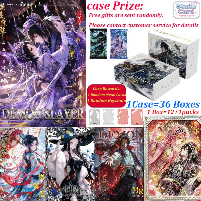 Demon Slayer Cards Kimetsu no Yaiba Collectible Trading Cards Douqu Anime Cartoon Game TCG Peripheral Toy Kids Gift