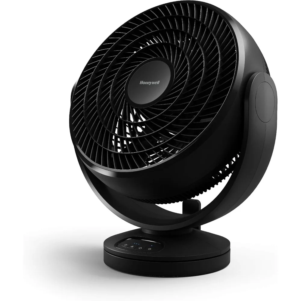 

Small Fan. Powerful floor fan for Home,Bedroom,or Office with Remote Electronic LED Controls,3 Speeds and 90 Degree Pivot.Black