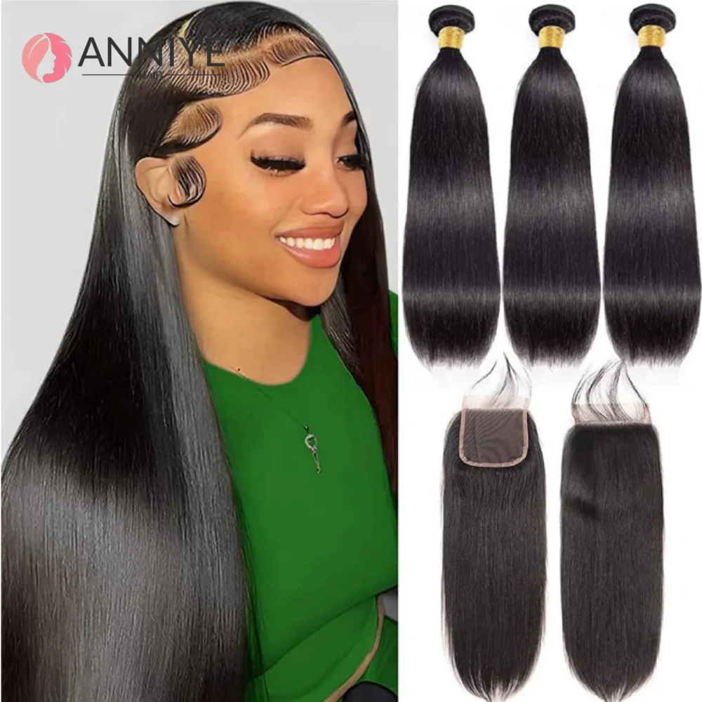 

Straight Human Hair Bundles Weave Brazilian Hair Bone Straight 1 3 4 Bundles Virgin Raw Remy Hair Extension For Women Wholesale
