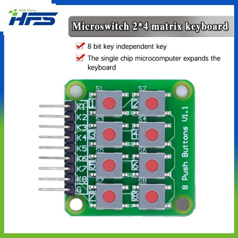 2x4 Keypad 4x2 Keypad 8 Push Buttons V1.00 Key Board Matrix Keyboard Button for Arduino AVR PIC 2*4 Module AVR PIC