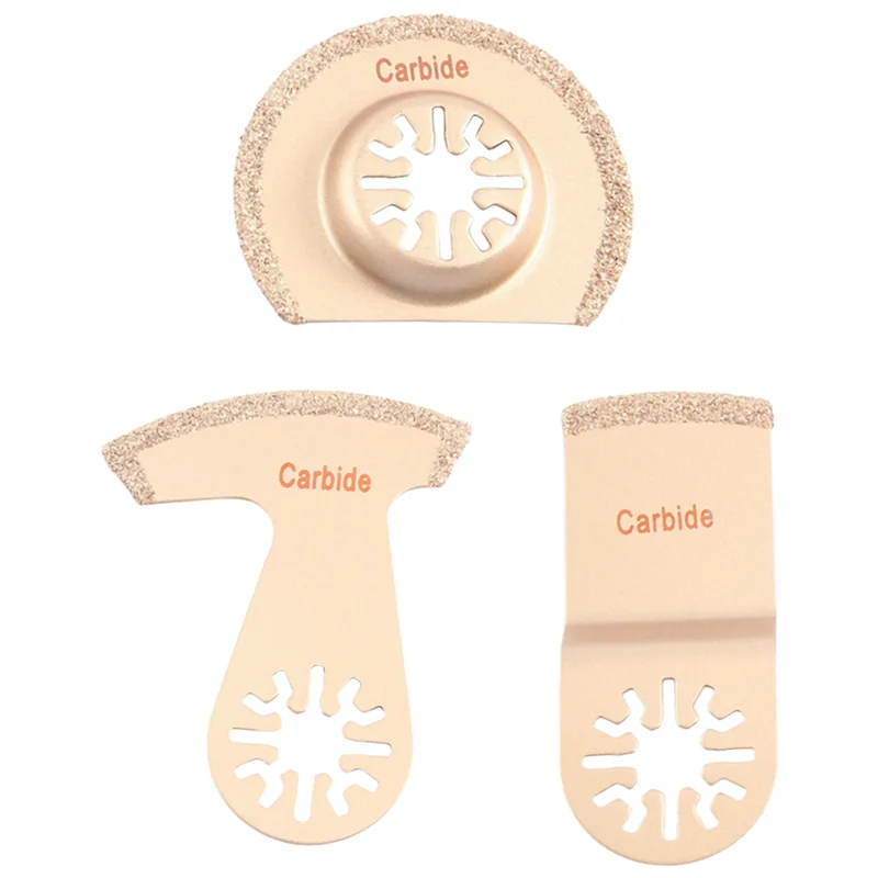 N84R Oscillating Saw Blades - 3Pcs Multi Function Tile Saw Blades Set For Ceremic Porcelain Tile Cutting, Carbide