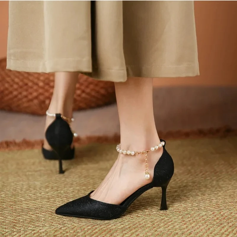 

Босоножки на высоком каблуке 35–43, женские босоножки на тонком каблуке, летние пикантные женские модельные туфли с открытым носком