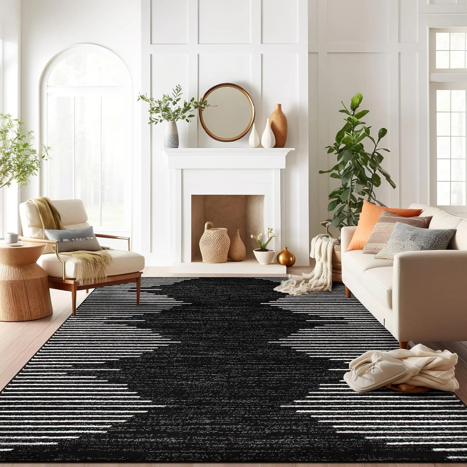 Stain Resistant High Traffic Living Room Kitchen Bedroom Dining Home Office Area Rug 8'x10' Black