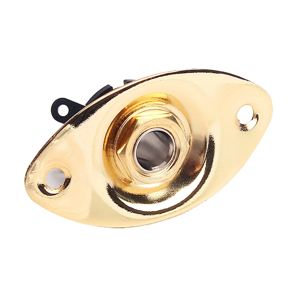 

1 Black Electric Guitar Jack Output Indented Oval Pickup Plug Socket Includes Mounting Screws Durable Guitar Jack