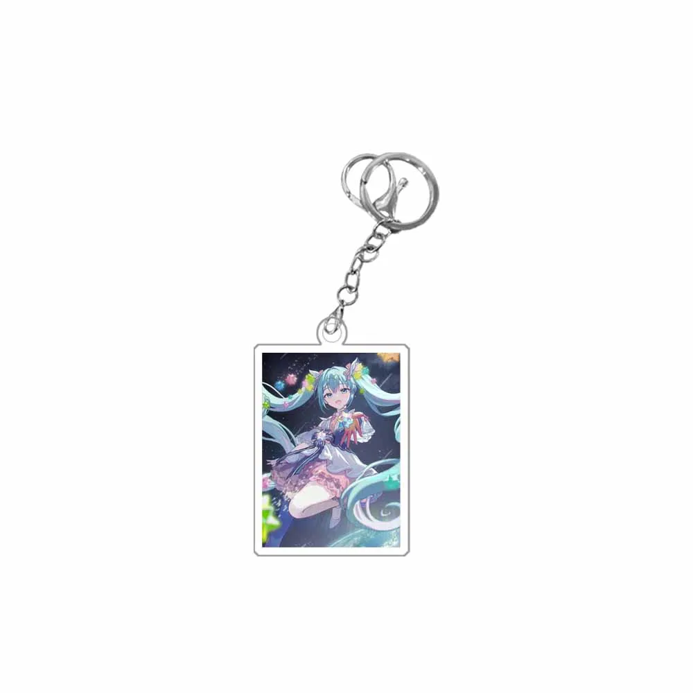 Acrylic Key Chain Animation Derivatives Hatsune Miku Cartoon Key Ring Decoration Keychain Bag Pendant Accessories Gift