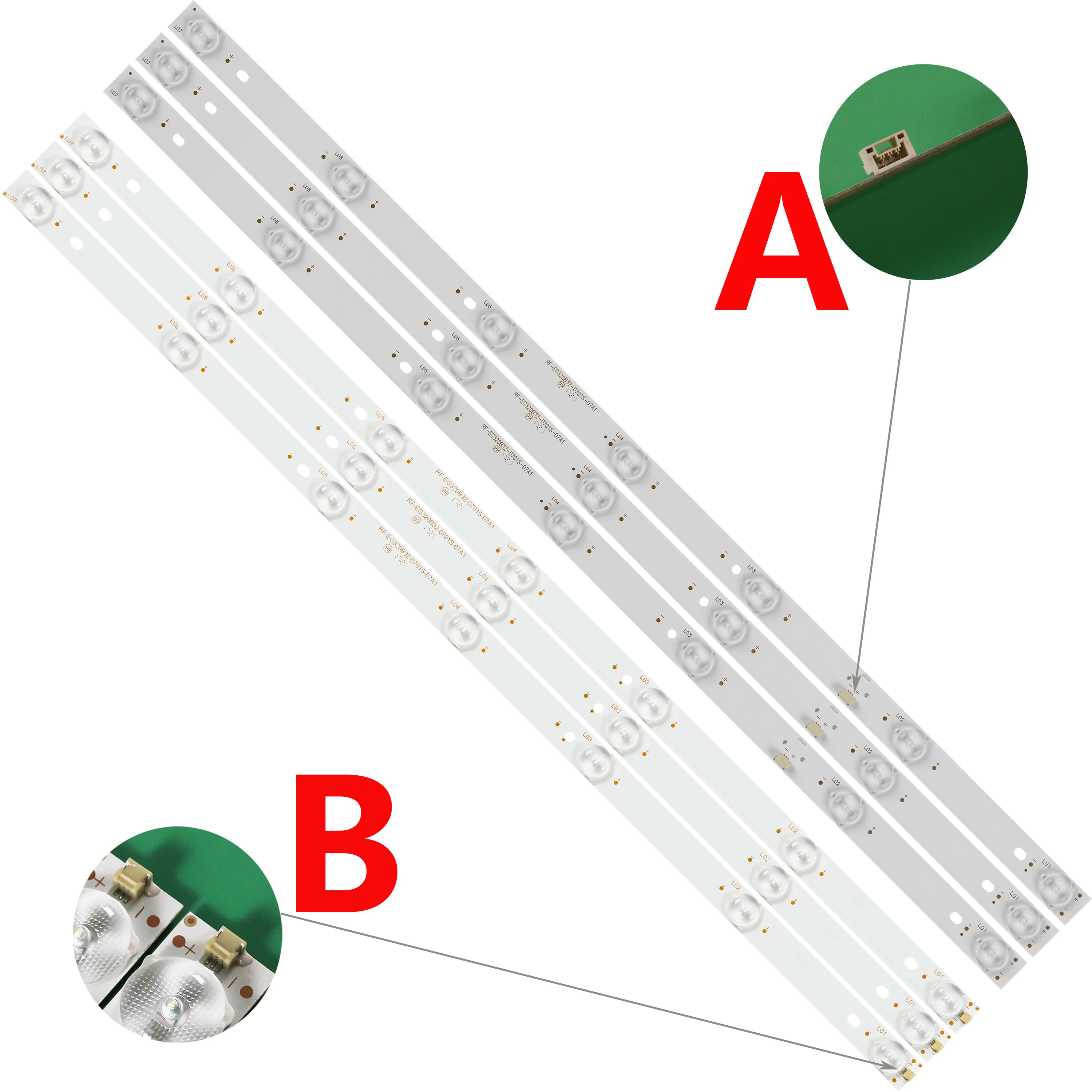 

LED strip 7 lamp For ShineoOn 2D02296 REV.E GC32D07-ZC21FG-15 303GC320038 GC32D07-ZC21FG-29 T3212M LD32E12M 32PHF5011 F32D7000B
