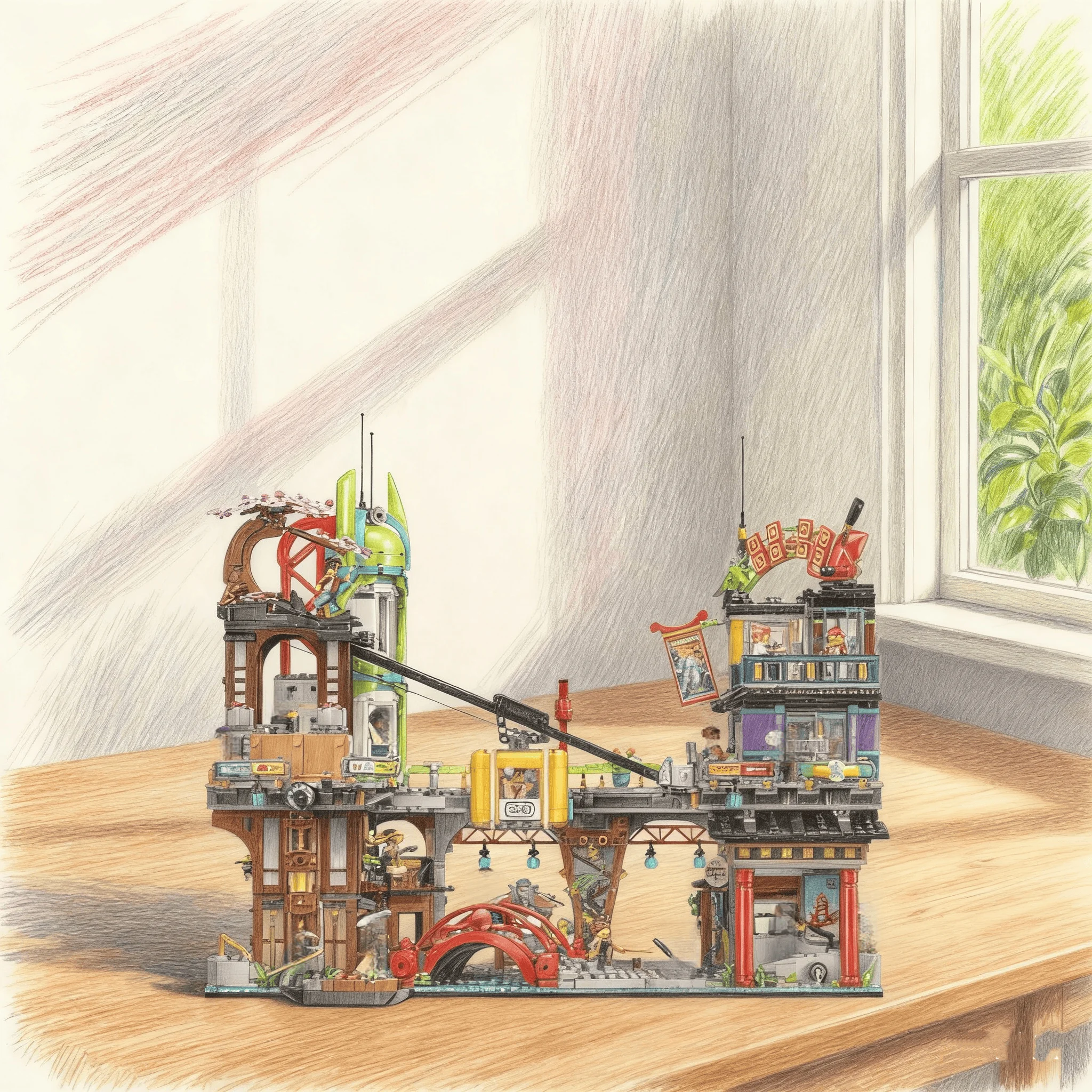 

New 6163 pieces of City Market City Garden building blocks, bricks, and birthday/Christmas gift toys.