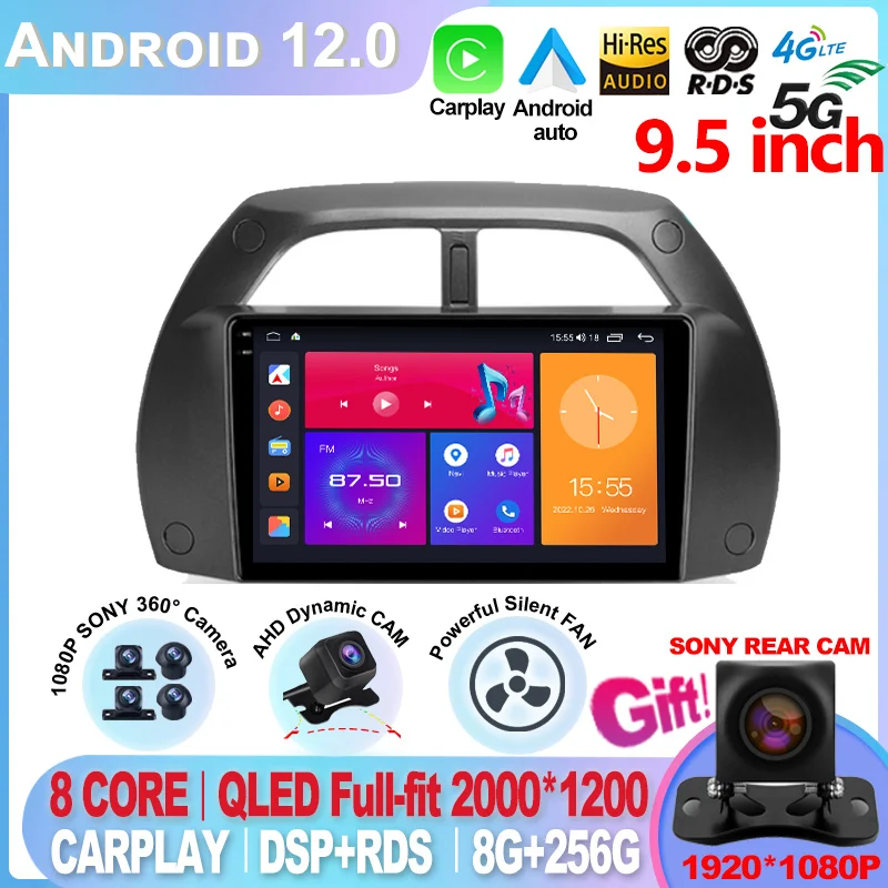 

2K For Toyota RAV4 2 CA20 CA20W XA20 2000 - 2003 Android 12 Car Radio Multimedia Video Player Display Navigation GPS No 2din dvd