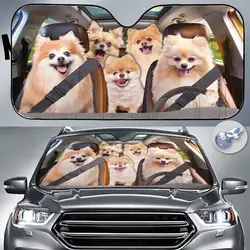 Pomerania auto parasole auto sedile di guida auto cane decorazione auto marito regalo auto parabrezza anteriore protezione solare