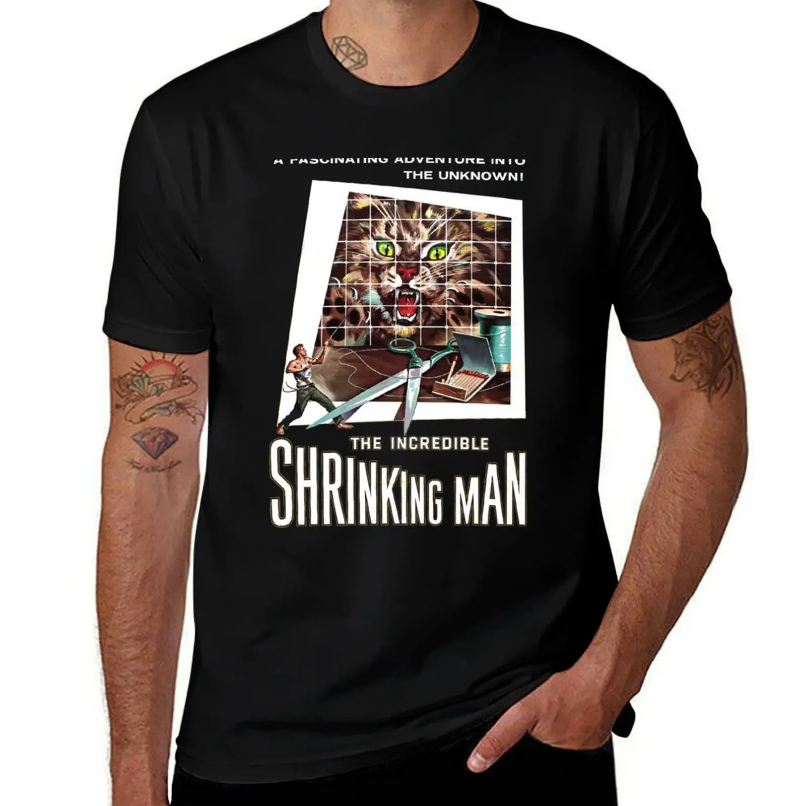 T-shirt avec affiche du film The Incredible Shrinking Man, T-shirt pour fête de vacances pour hommes