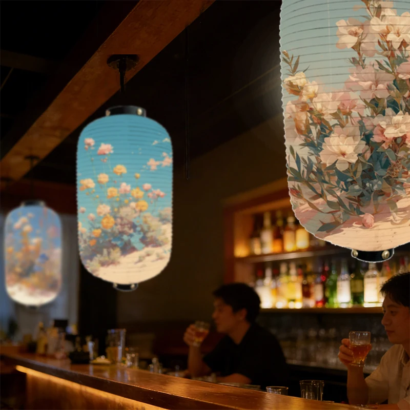 

Party New Year Hanging Cloth Lantern Sushi Restaurant Izakaya Pub Bar Decor Sign Outdoor Barbecue Atmosphere Decor Lantern