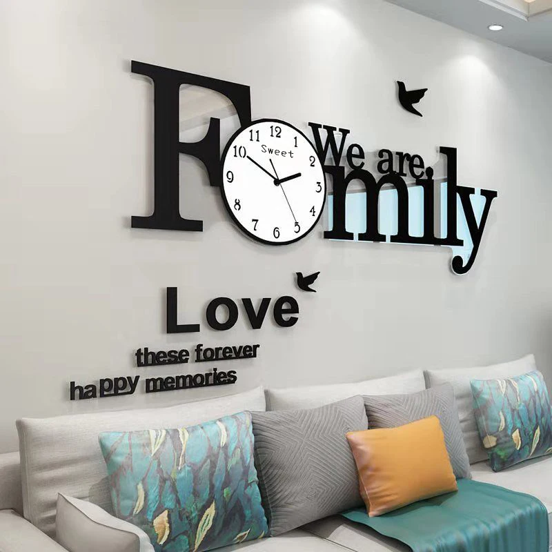

Family Personality Creative Art Clock Nordic Watch Wall Clock Living Room Modern Simple Quiet Home Decoration Clock