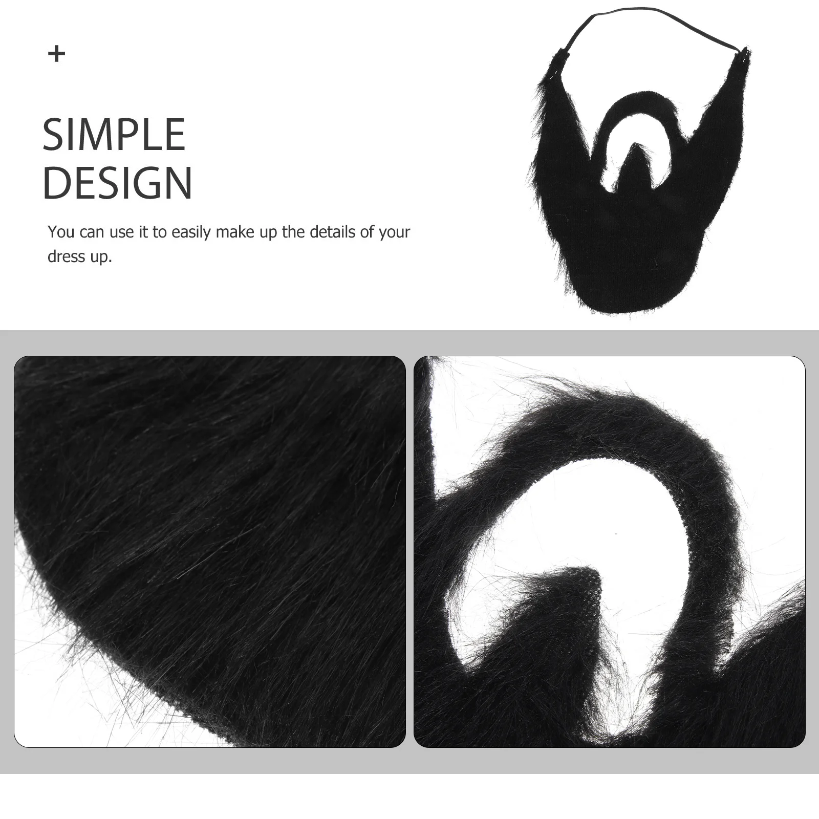 

2Pcs Cosplay Fake Beard Prop Elastic Secure Fit Fake Whisker for Men Women Party Festival Photo Booth Accessory
