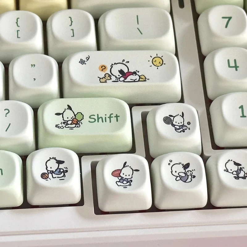 Sanrio-Teclado mecánico Pochacco, bonito adaptador de caja de teclas MOA 144, 75, 84, 68, 87, 98, 104, 108, regalo de cumpleaños de Anime