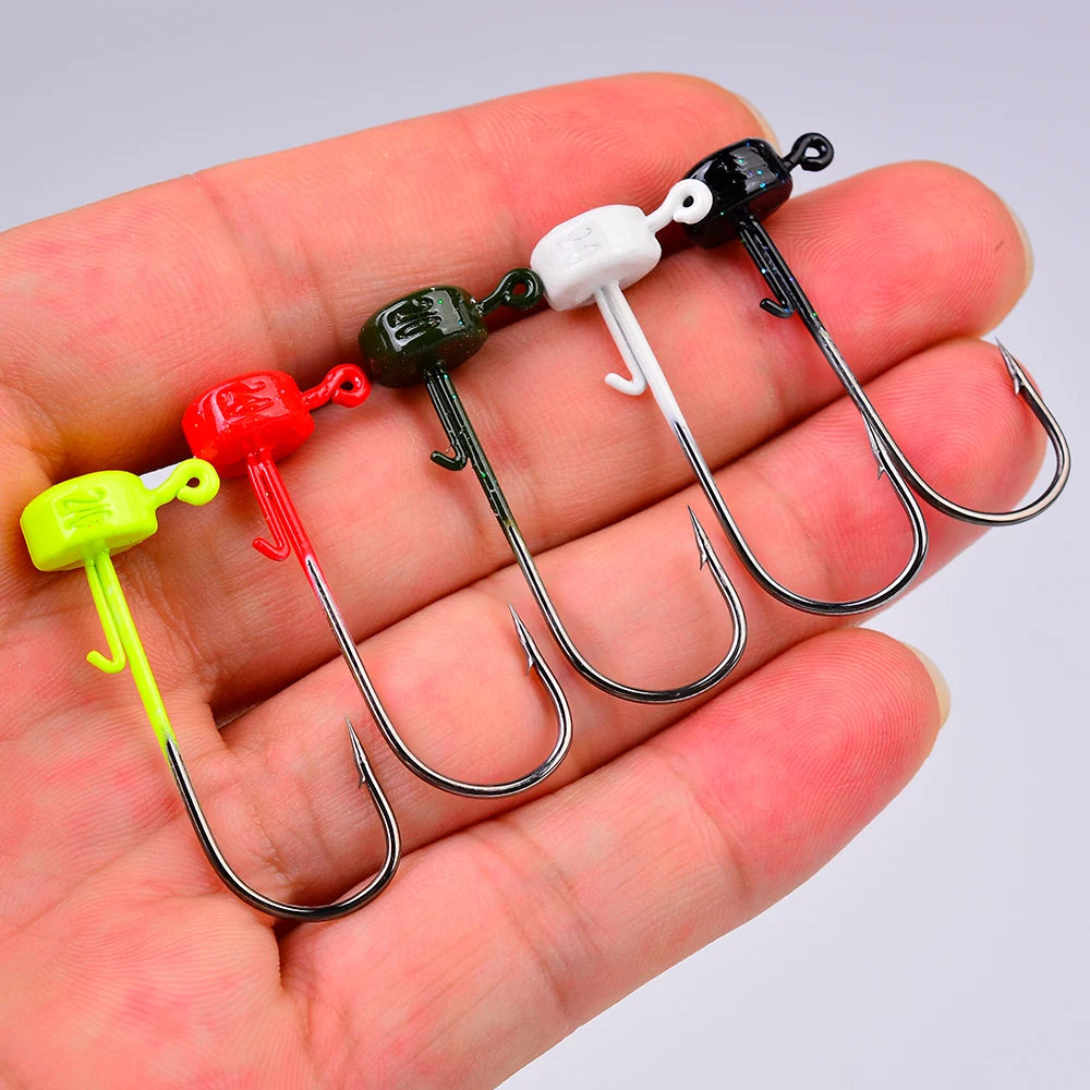 PROBEROS 5PCS/set Pesca Ned Rig Fishing Hooks 2.8g-3.5g-4.6g-7g Jig Head Fishhooks Hook Bass Trout Fishing Accessories