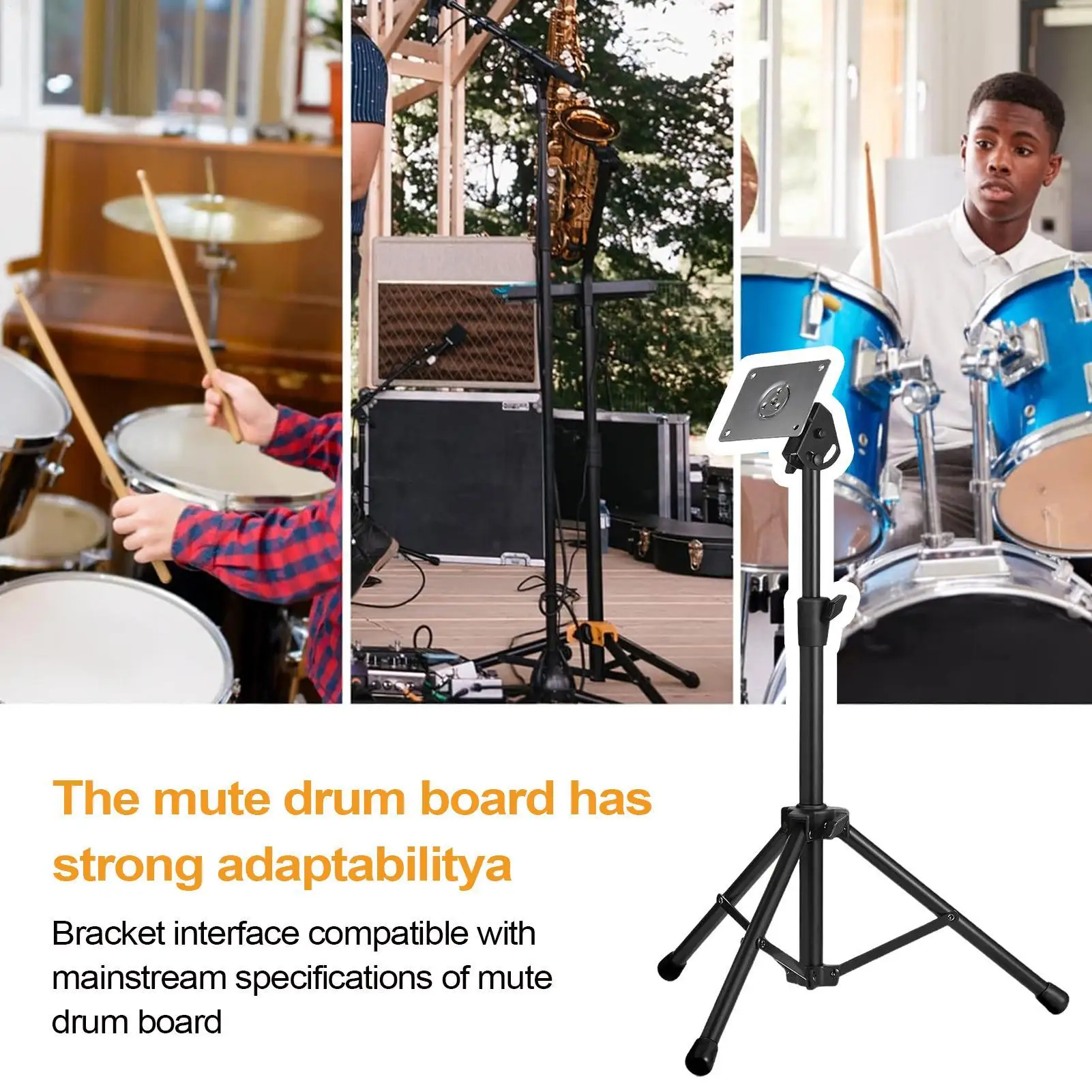 

Drum Stand Adjustable Snare Holder Adjustable Height Drum Pad Stand For Travel Home School Camping Performance