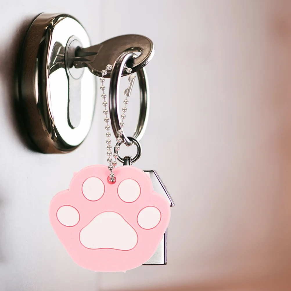 2 Pcs Cartoon Animal Key Chain Air Tag Identifier Covers Shackle Keycaps Cute Covering Cat Claw Identifiers Lovely Student