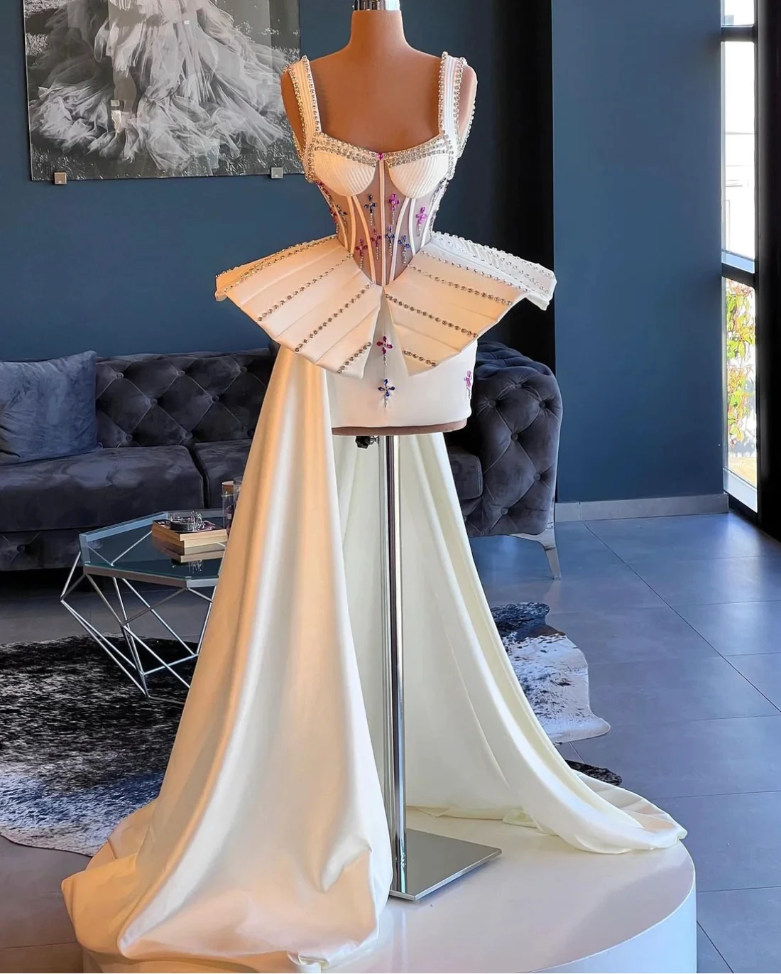 فساتين حفلة موسيقية فاخرة هوت كوتور على شكل قلب مطرز المملكة العربية السعودية دبي رداء دي سواريه فستان سهرة مخصص #1