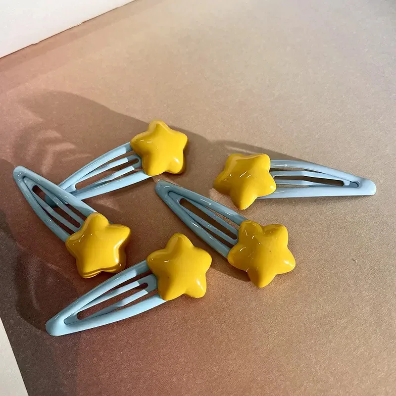 Sommer Y2K Haarnadel Gelber Stern Designs Ente Mund Clip Pony Seitenclip Blau BB Haarspangen Haar Snap Clips Mädchen Haarschmuck