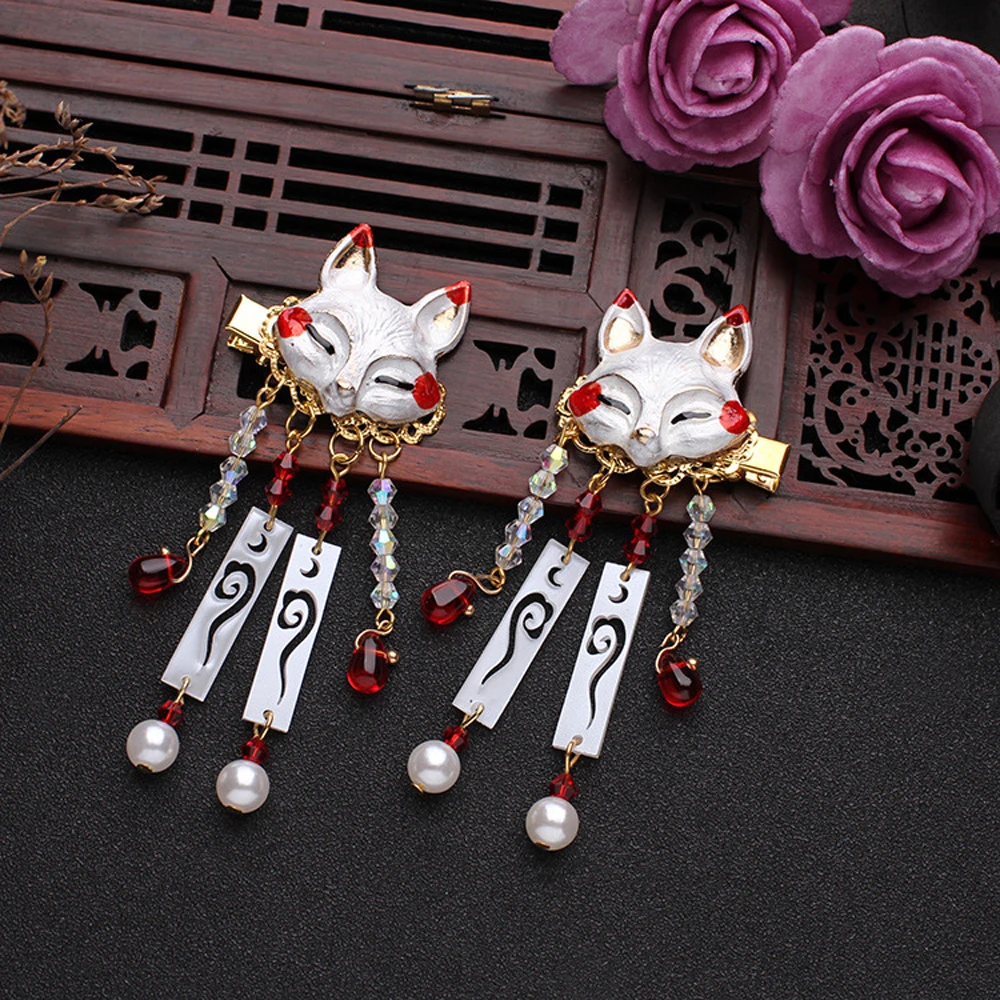 Hair Accessories New Headdress Alloy Girls Step Shake Hanfu Tassel Hairpin Rhinestone Crystal Bead Barrette Animal Hair Clips